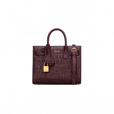 YSL SAC DE JOUR IN CROCODILE-EMBOSSED LEATHER - NANO 3987112US0W6991 (22*18*10.5cm)